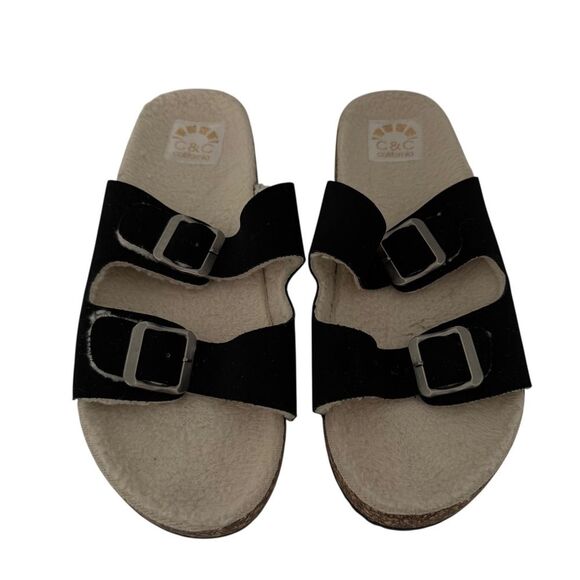 C&C California Women's Black Zoe Sherpa Adjustable Strap Sandals size 10 - Picture 7 of 7